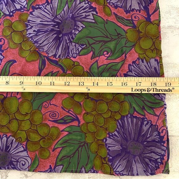 Michel Bruche VTG Purple Pink Floral Tropical Unlined Summer Artsy Tank Top 6 - Picture 7 of 9